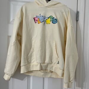 Cream Hoodie with Colorful Graphic